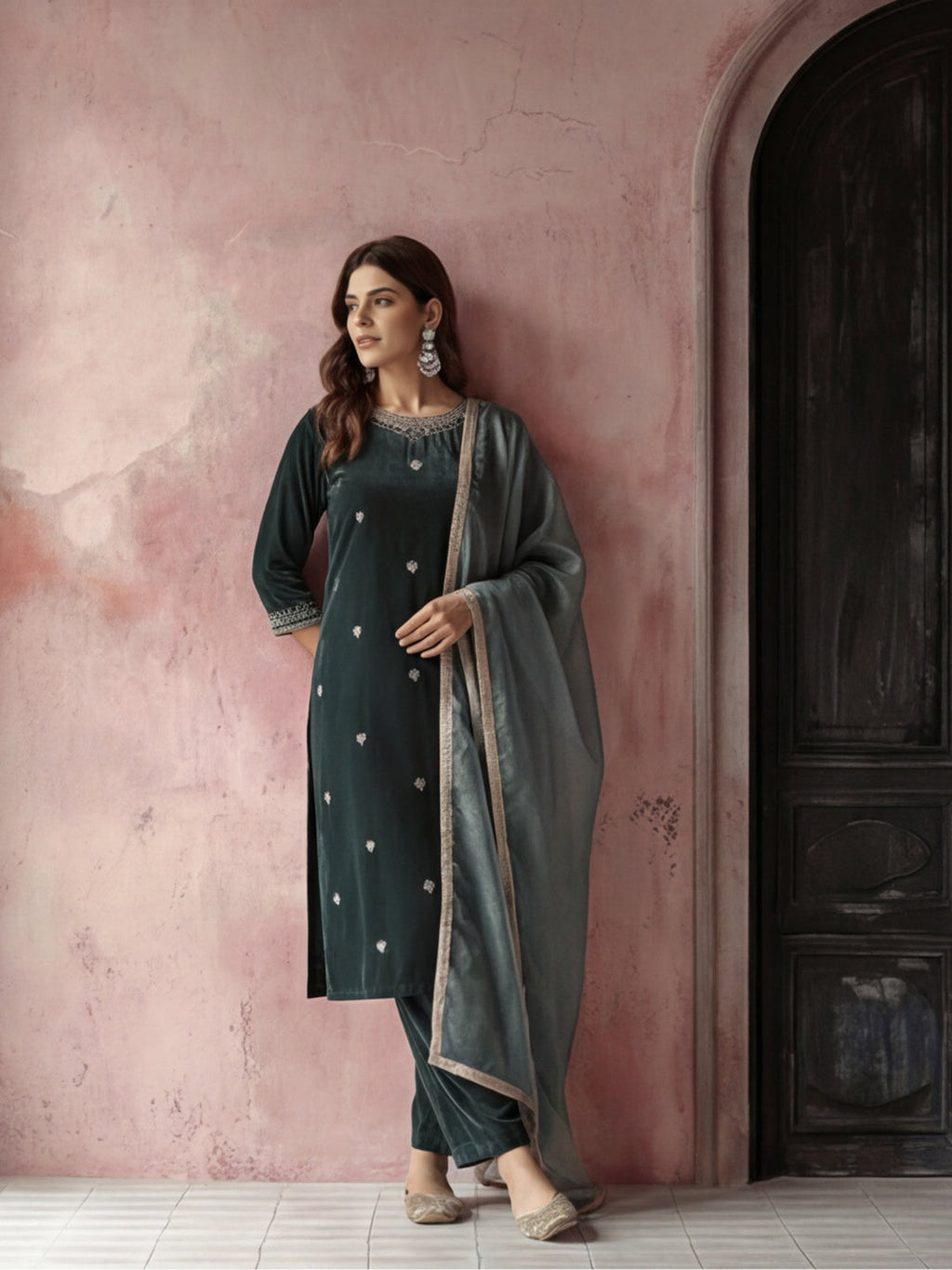 Kurta With Pant & Dupatta Ethnic Kurta Set For Women