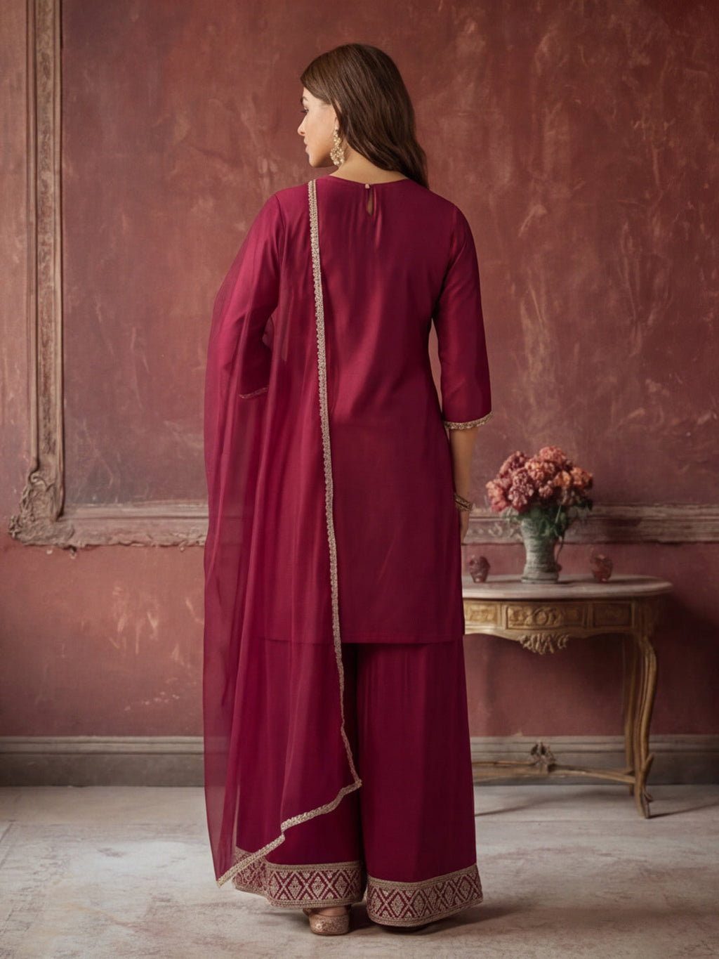 Kurta With Pant & Dupatta Ethnic Kurta Set For Women